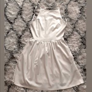 White Spaghetti Strapped Open Back Mini Dress